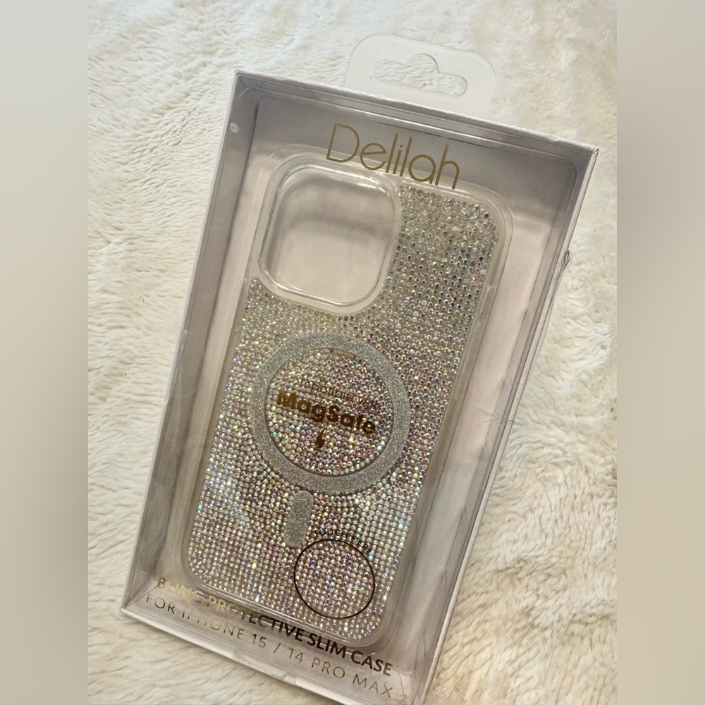 NEW! Delilah BLING PROTECTIVE SLIM CASE FOR iPHONE 15 / 14 PRO MAX. Bling